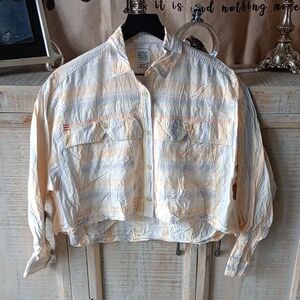 C) BDG Pastel Striped Button-Up Shirt
